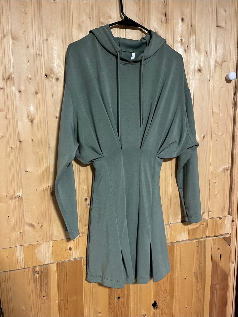 HALARA Olive Hooded Longline Tunic Sweatshirt